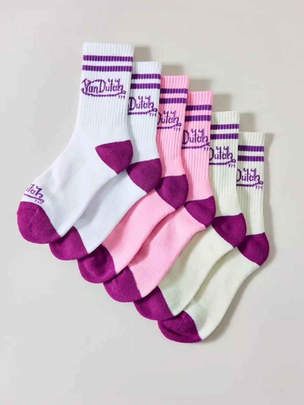 Von Dutch Logo Crew Socks 3 Pack